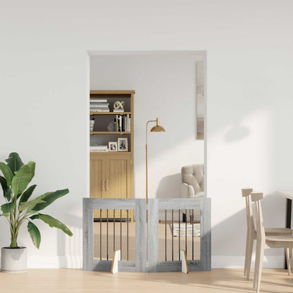 Hondenhekje met standaards 2 pcs Grijs sonoma 60 x 60 cm
