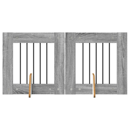 Hondenhekje met standaards 2 pcs Grijs sonoma 60 x 60 cm