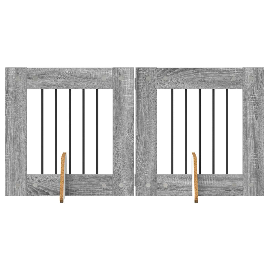 Hondenhekje met standaards 2 pcs Grijs sonoma 60 x 60 cm