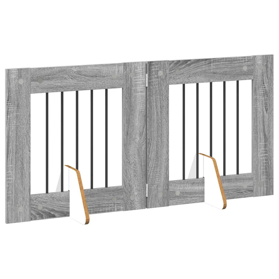 Hondenhekje met standaards 2 pcs Grijs sonoma 60 x 60 cm
