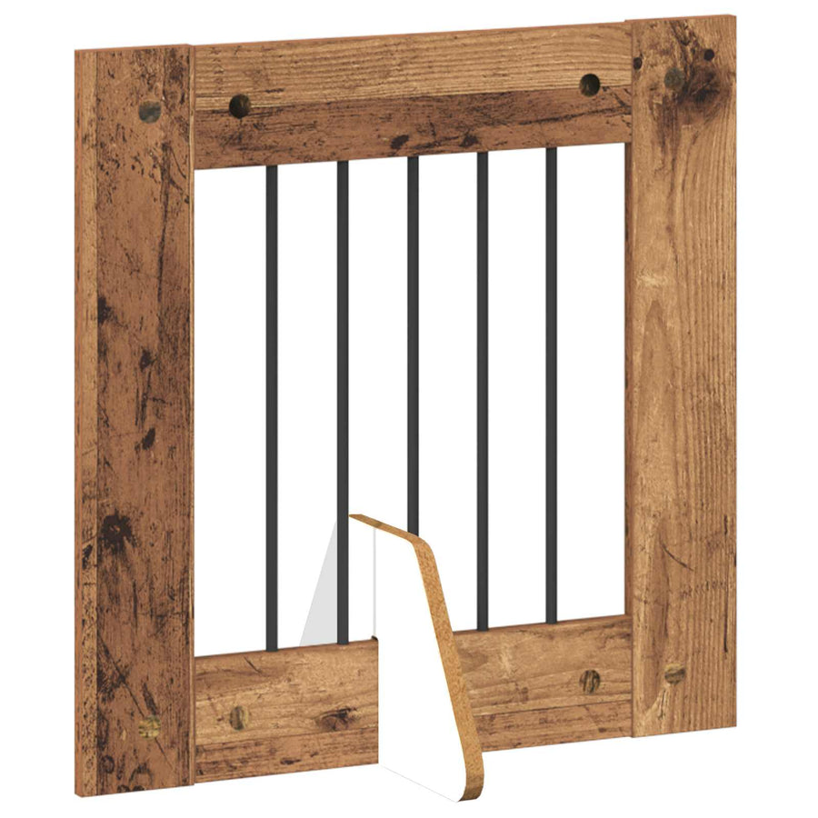 Hondenhekje met standaards 2 pcs Oud hout 60 x 60 cm