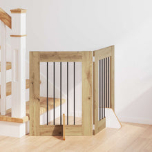 Hondenhekje met standaards 2 pcs Artisanaal eiken 60 x 60 cm