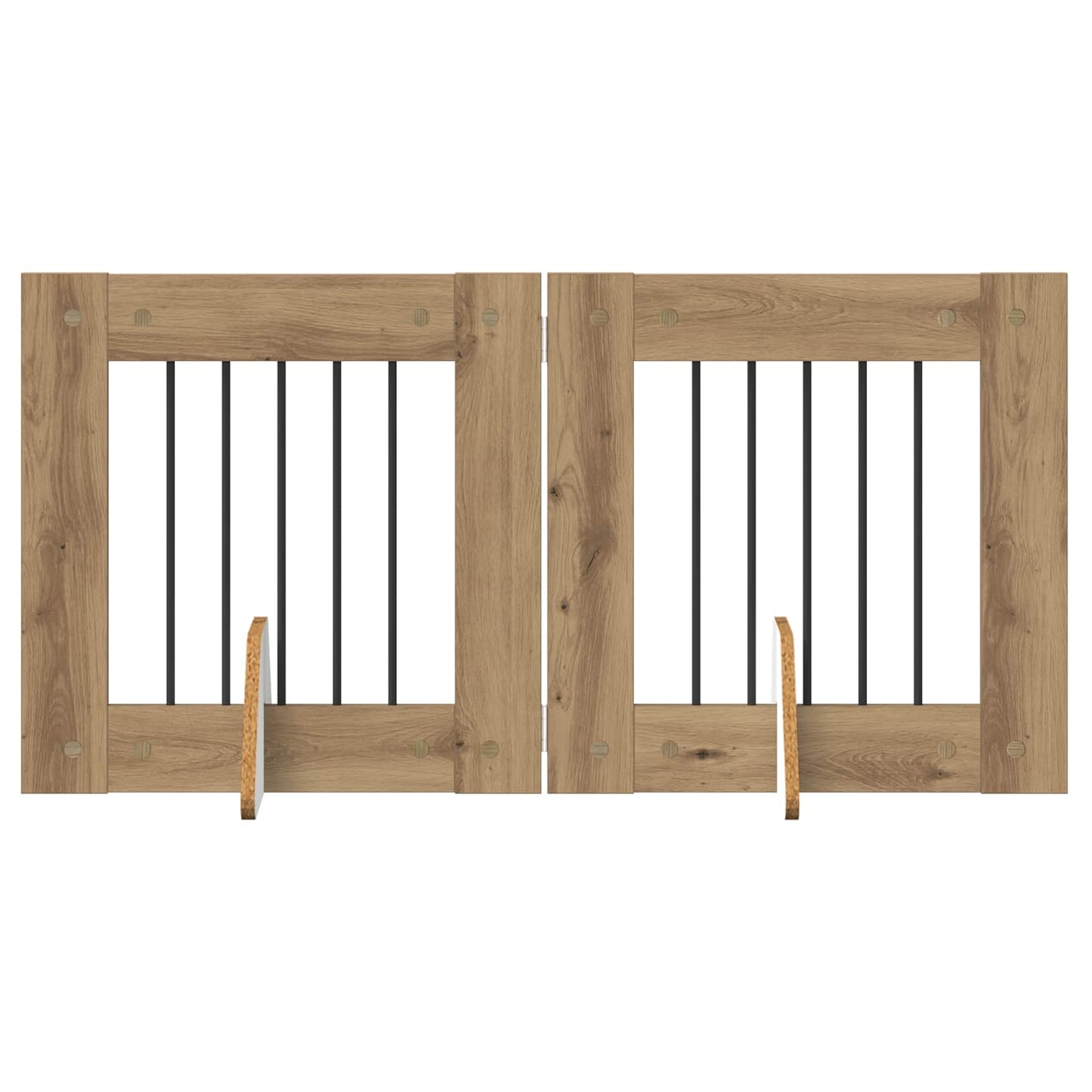 Hondenhekje met standaards 2 pcs Artisanaal eiken 60 x 60 cm