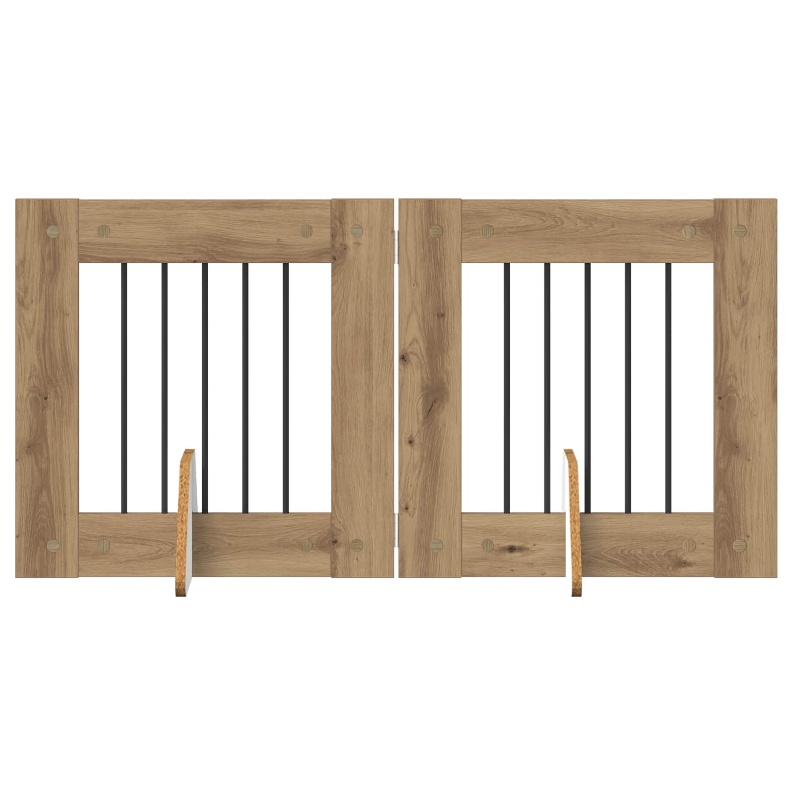 Hondenhekje met standaards 2 pcs Artisanaal eiken 60 x 60 cm