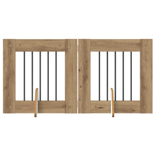 Hondenhekje met standaards 2 pcs Artisanaal eiken 60 x 60 cm