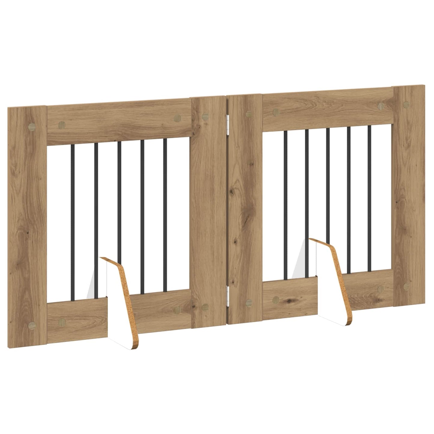 Hondenhekje met standaards 2 pcs Artisanaal eiken 60 x 60 cm