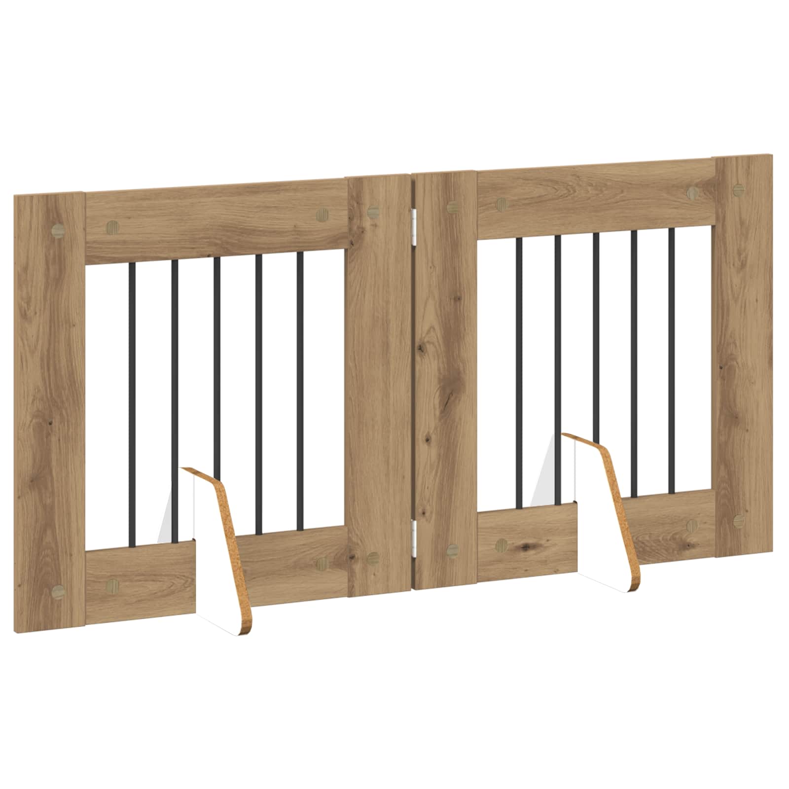 Hondenhekje met standaards 2 pcs Artisanaal eiken 60 x 60 cm