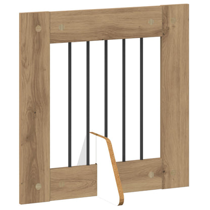 Hondenhekje met standaards 2 pcs Artisanaal eiken 60 x 60 cm