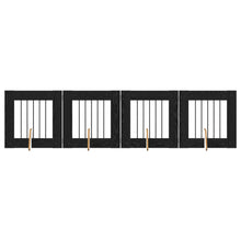Hondenhekje met standaards 4 pcs Zwart eiken 60 x 60 cm