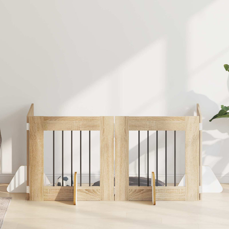 Hondenhekje met standaards 4 pcs Sonoma Eiken 60 x 60 cm