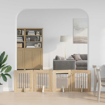 Hondenhekje met standaards 4 pcs Sonoma Eiken 60 x 60 cm