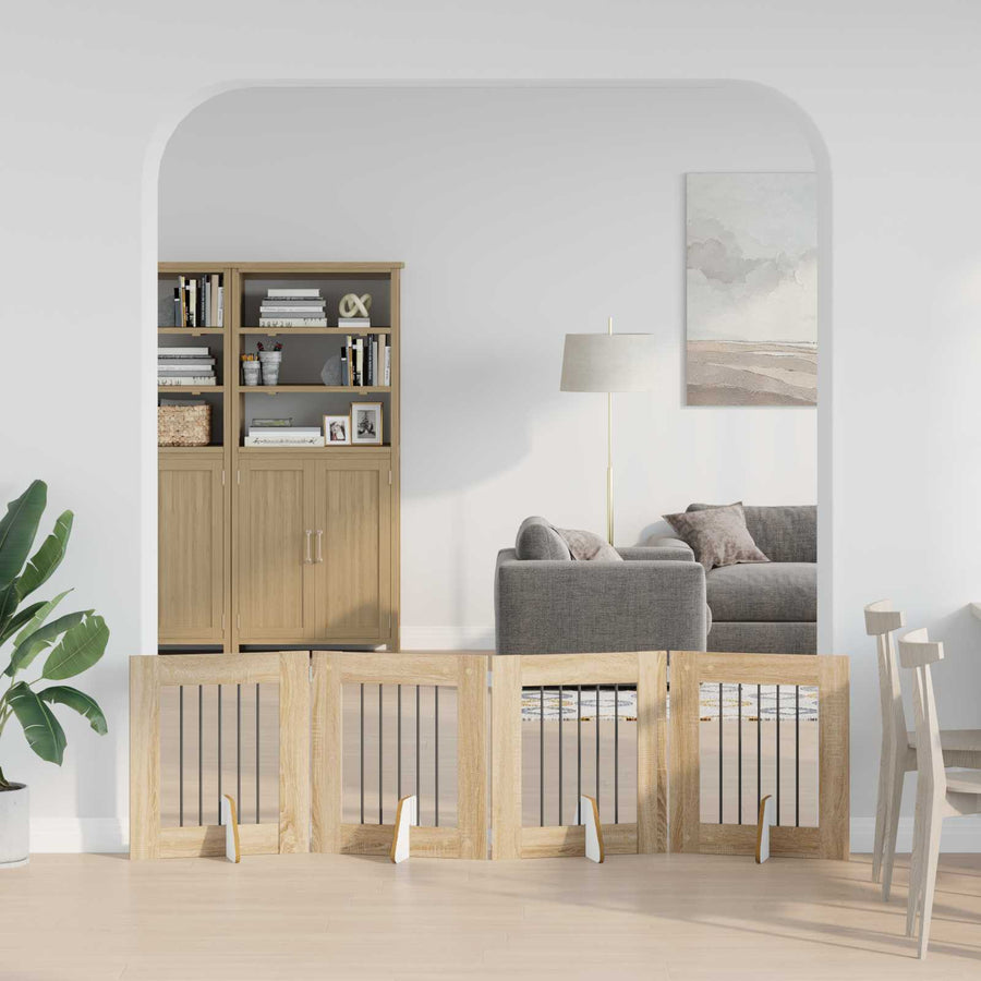 Hondenhekje met standaards 4 pcs Sonoma Eiken 60 x 60 cm