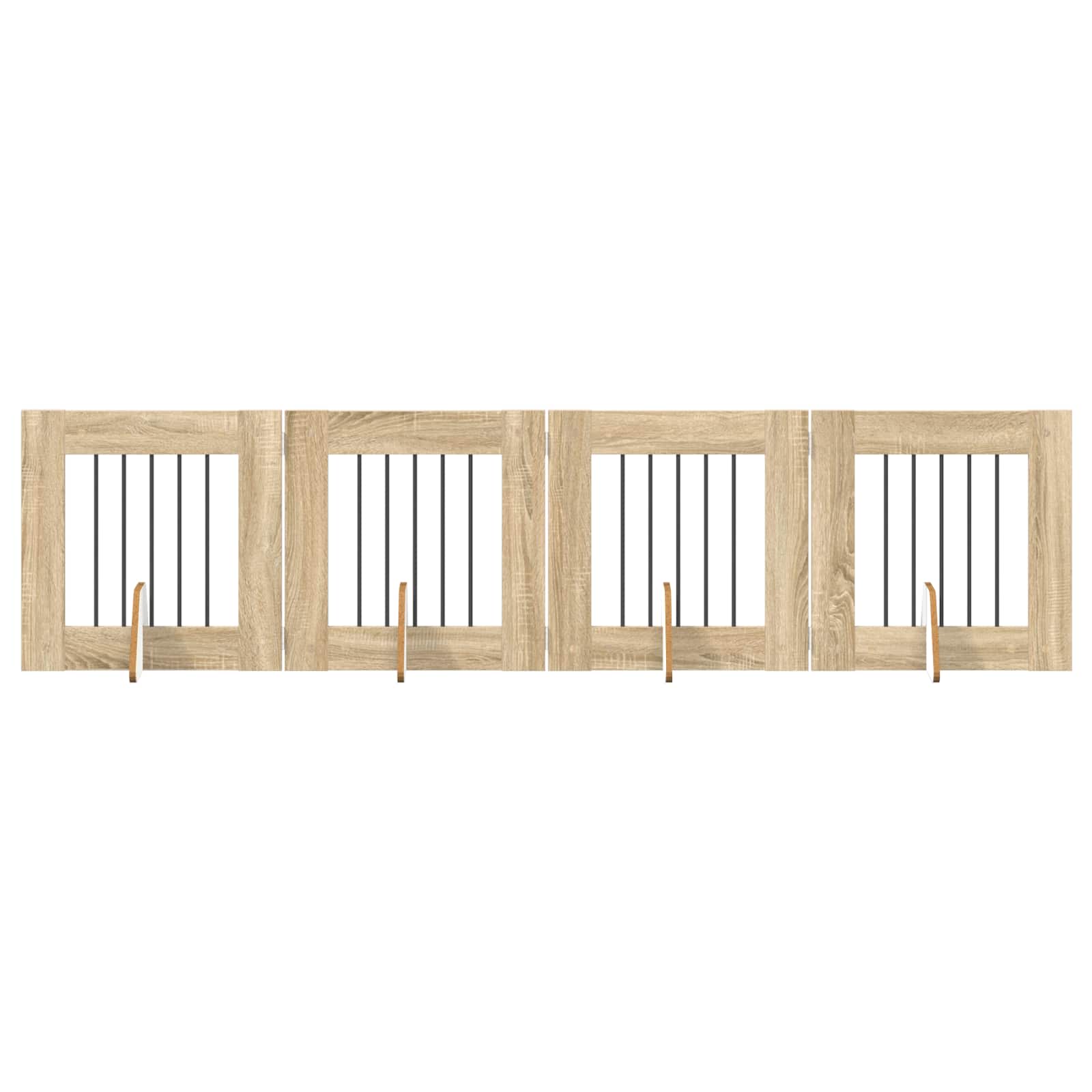 Hondenhekje met standaards 4 pcs Sonoma Eiken 60 x 60 cm