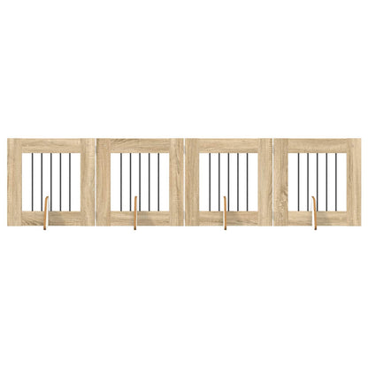 Hondenhekje met standaards 4 pcs Sonoma Eiken 60 x 60 cm