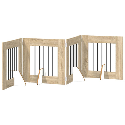 Hondenhekje met standaards 4 pcs Sonoma Eiken 60 x 60 cm