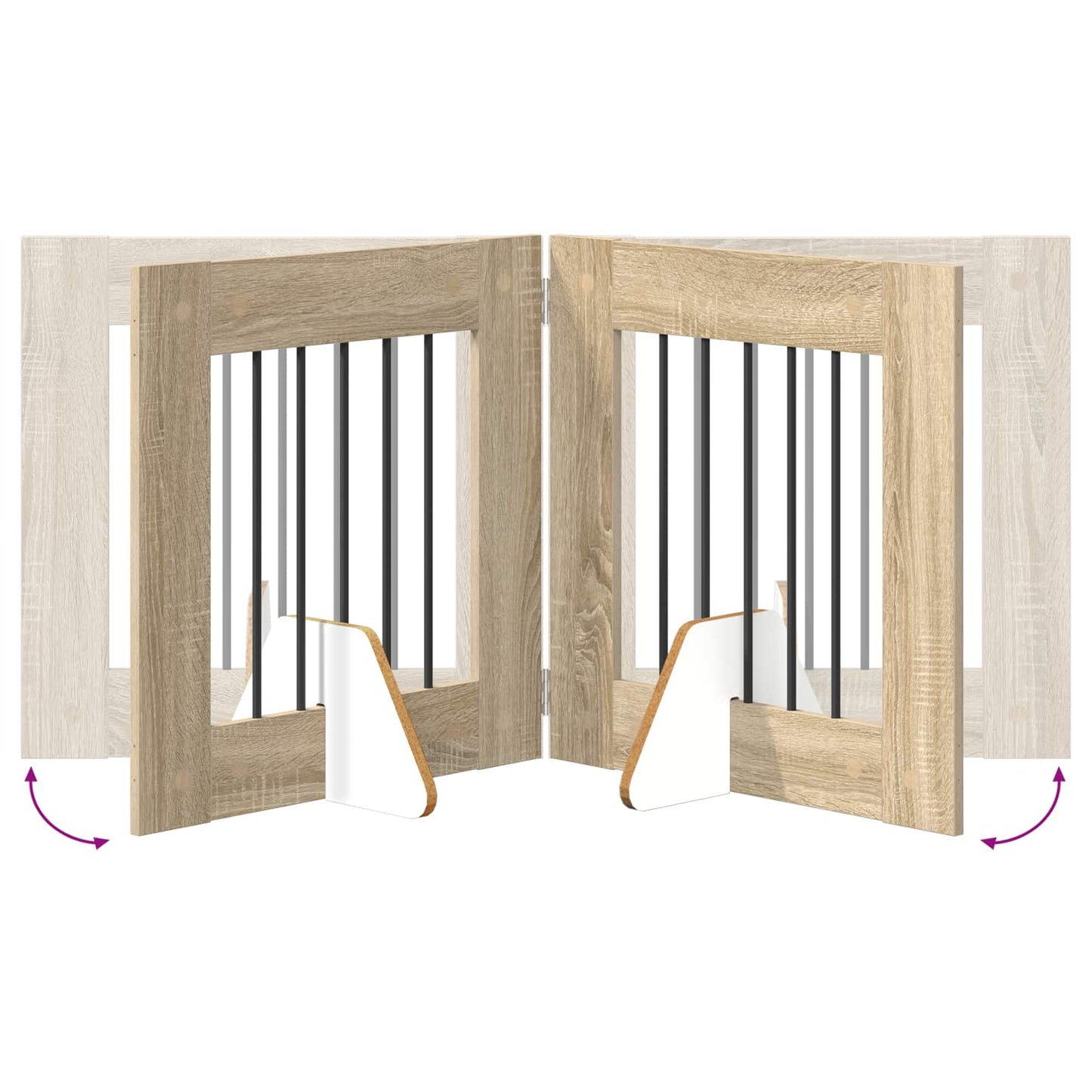 Hondenhekje met standaards 4 pcs Sonoma Eiken 60 x 60 cm