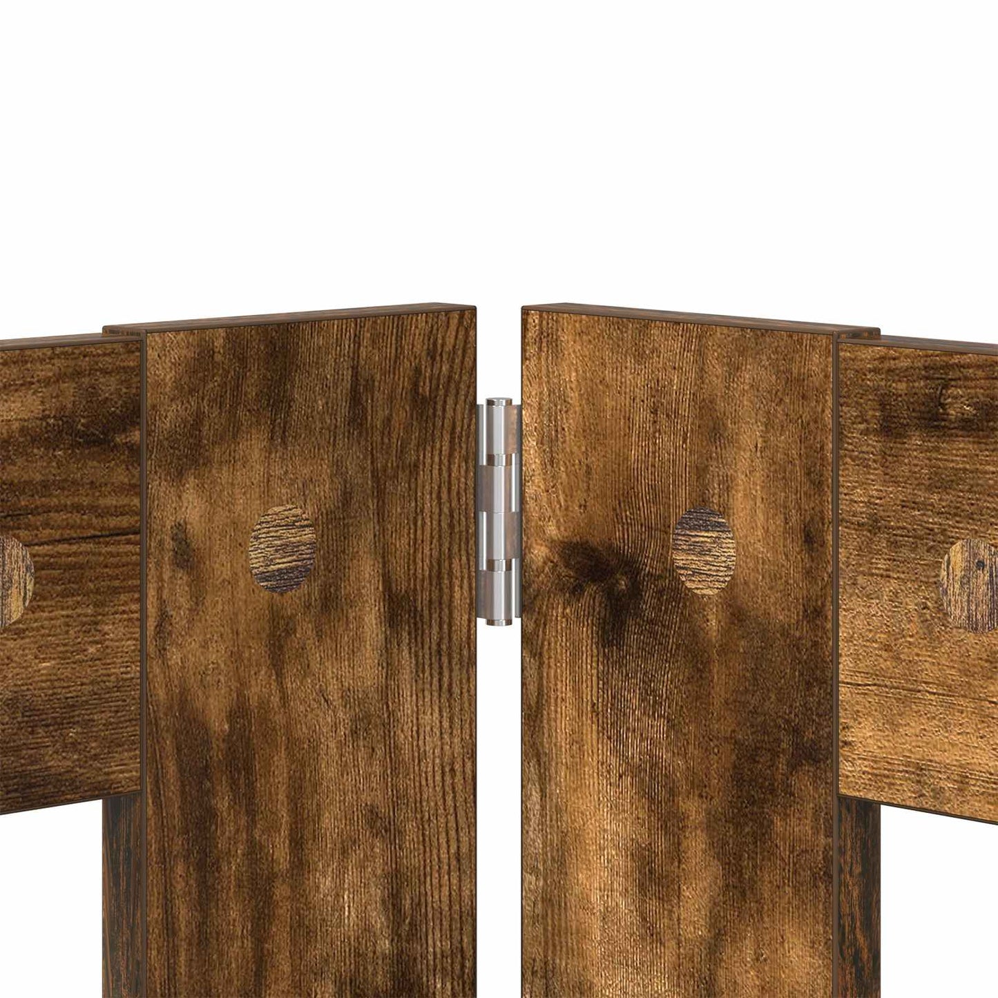Hondenhekje met standaards 4 pcs Gerookt eiken 60 x 60 cm