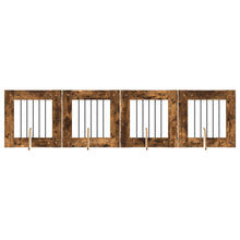 Hondenhekje met standaards 4 pcs Gerookt eiken 60 x 60 cm