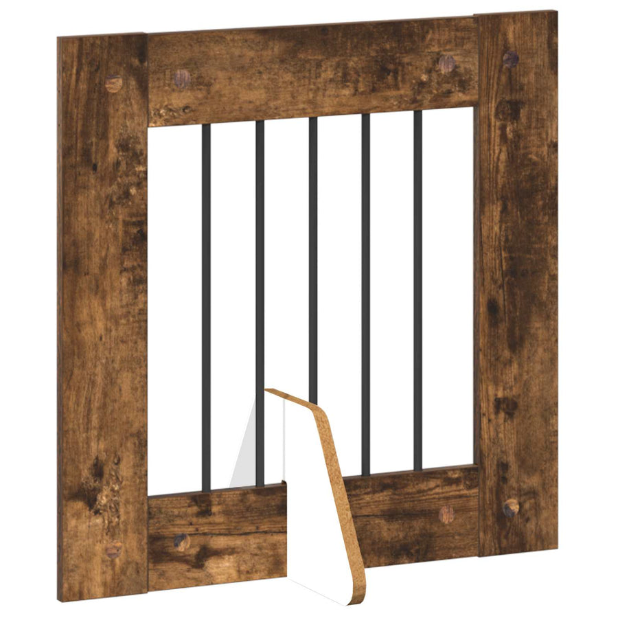 Hondenhekje met standaards 4 pcs Gerookt eiken 60 x 60 cm