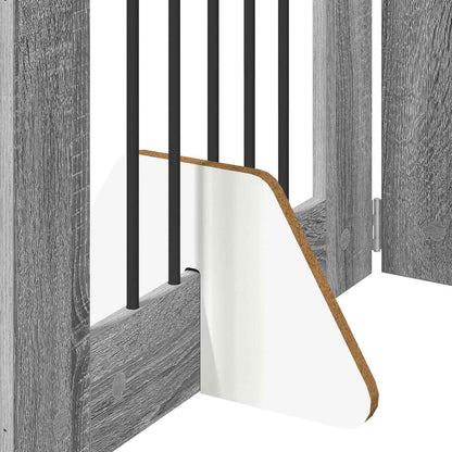 Hondenhekje met standaards 4 pcs Grijs sonoma 60 x 60 cm