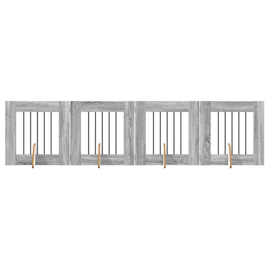 Hondenhekje met standaards 4 pcs Grijs sonoma 60 x 60 cm
