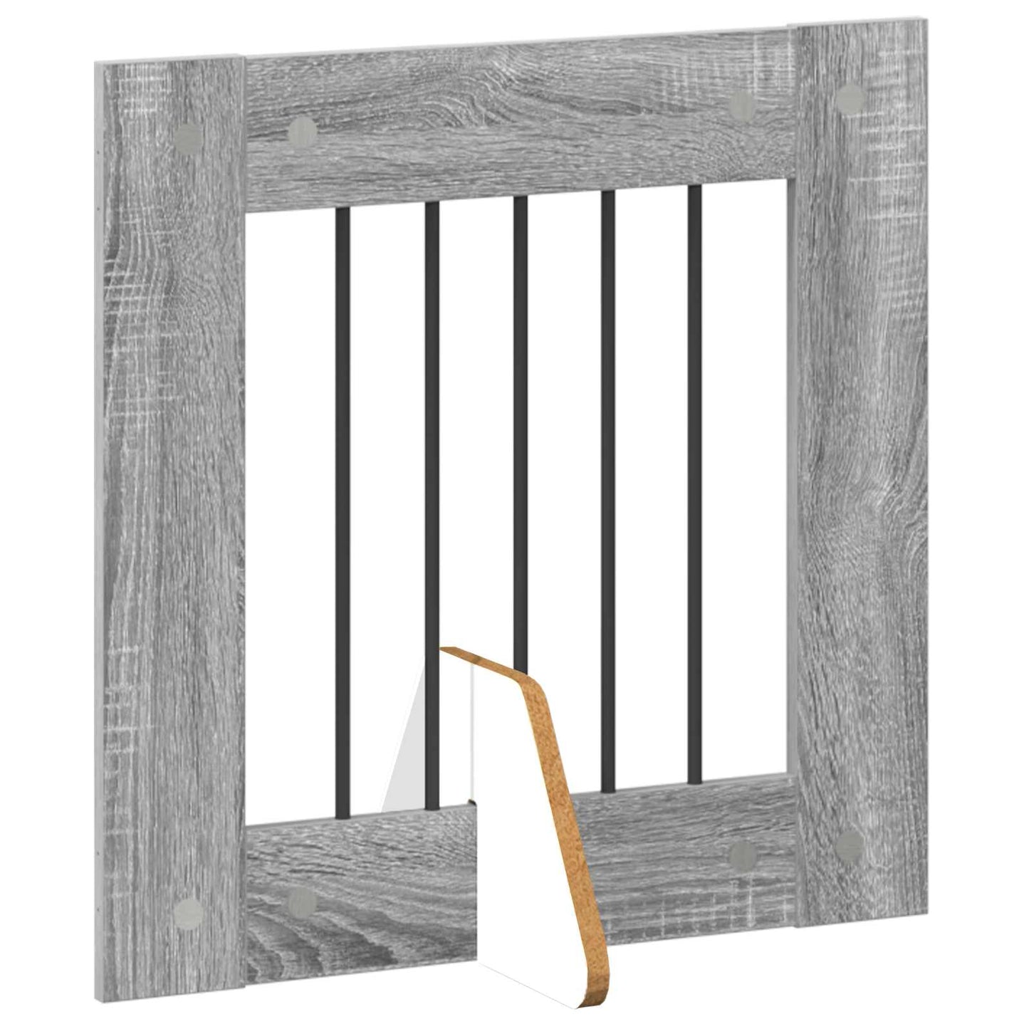 Hondenhekje met standaards 4 pcs Grijs sonoma 60 x 60 cm