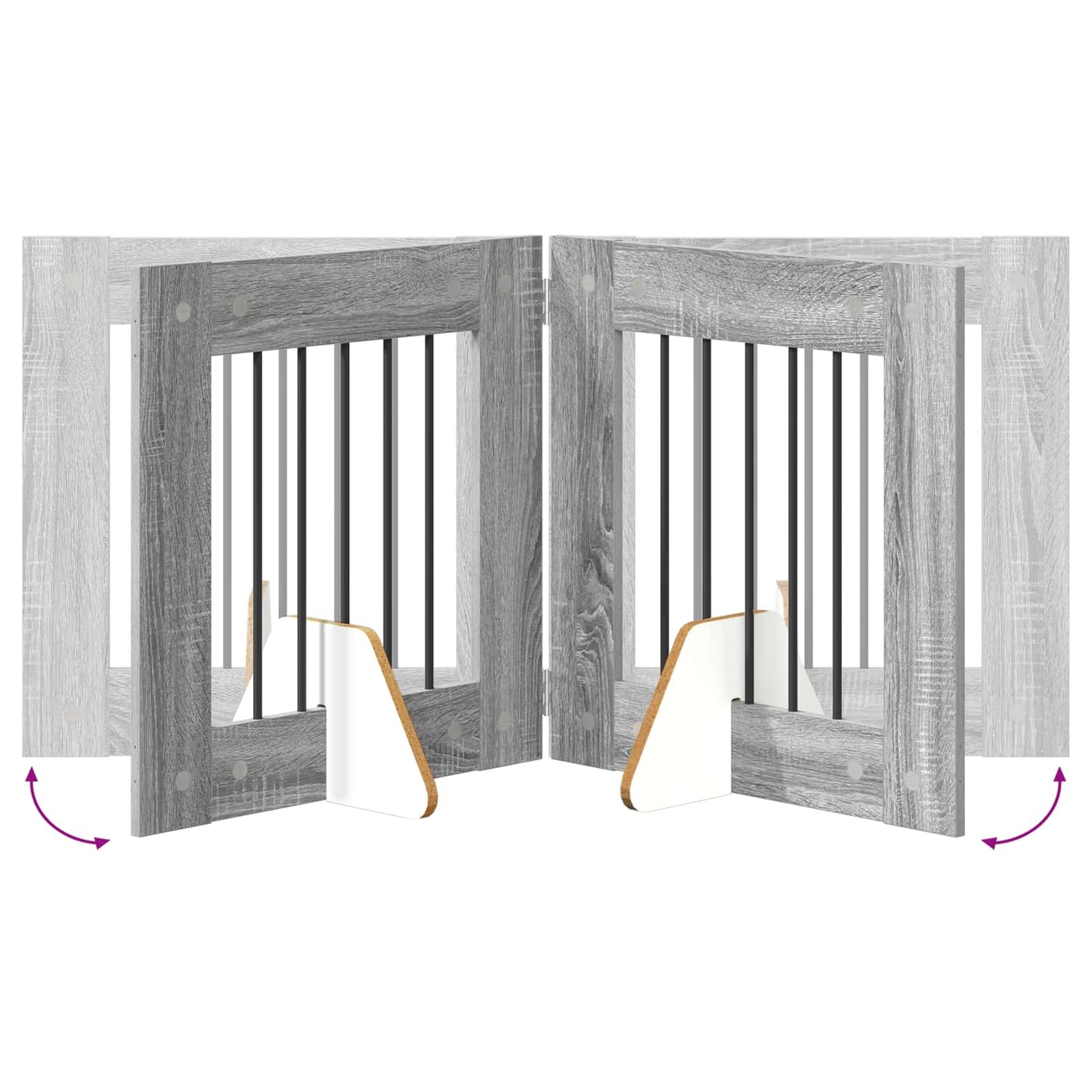 Hondenhekje met standaards 4 pcs Grijs sonoma 60 x 60 cm