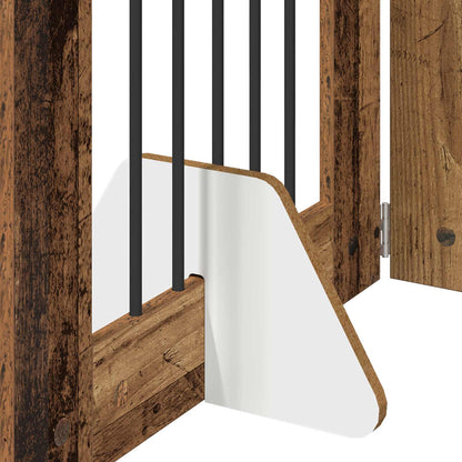 Hondenhekje met standaards 4 pcs Oud hout 60 x 60 cm