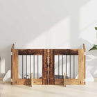 Hondenhekje 4 stuks oud hout 241x34x60 cm