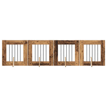 Hondenhekje met standaards 4 pcs Oud hout 60 x 60 cm