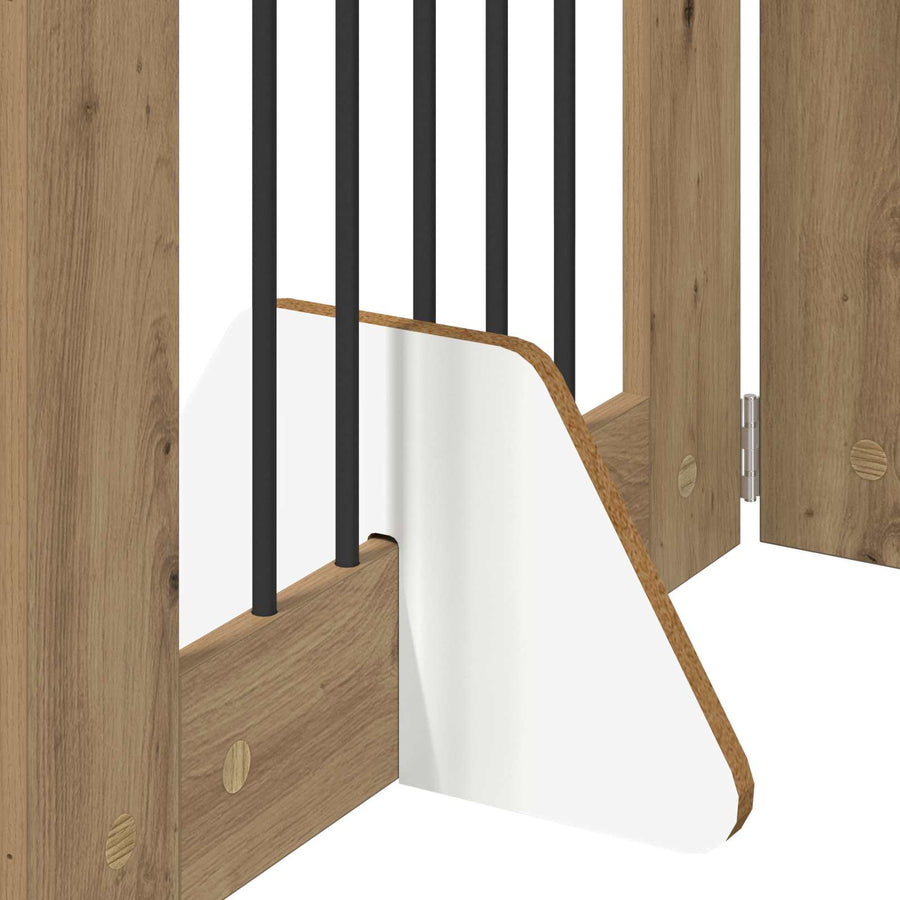 Hondenhekje met standaards 4 pcs Artisanaal eiken 60 x 60 cm