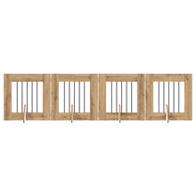 Hondenhekje met standaards 4 pcs Artisanaal eiken 60 x 60 cm
