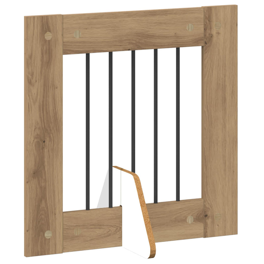 Hondenhekje met standaards 4 pcs Artisanaal eiken 60 x 60 cm