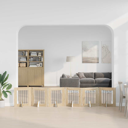 Hondenhekje met standaards 6 pcs Sonoma Eiken 60 x 60 cm
