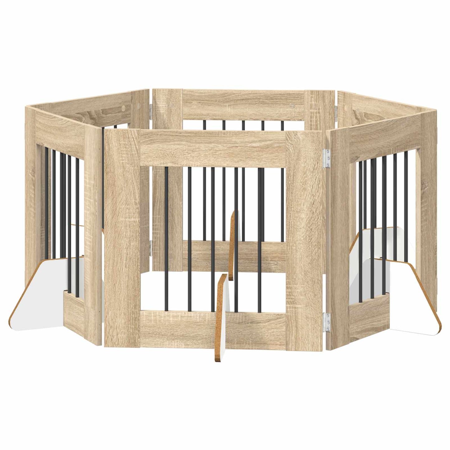 Hondenhekje met standaards 6 pcs Sonoma Eiken 60 x 60 cm