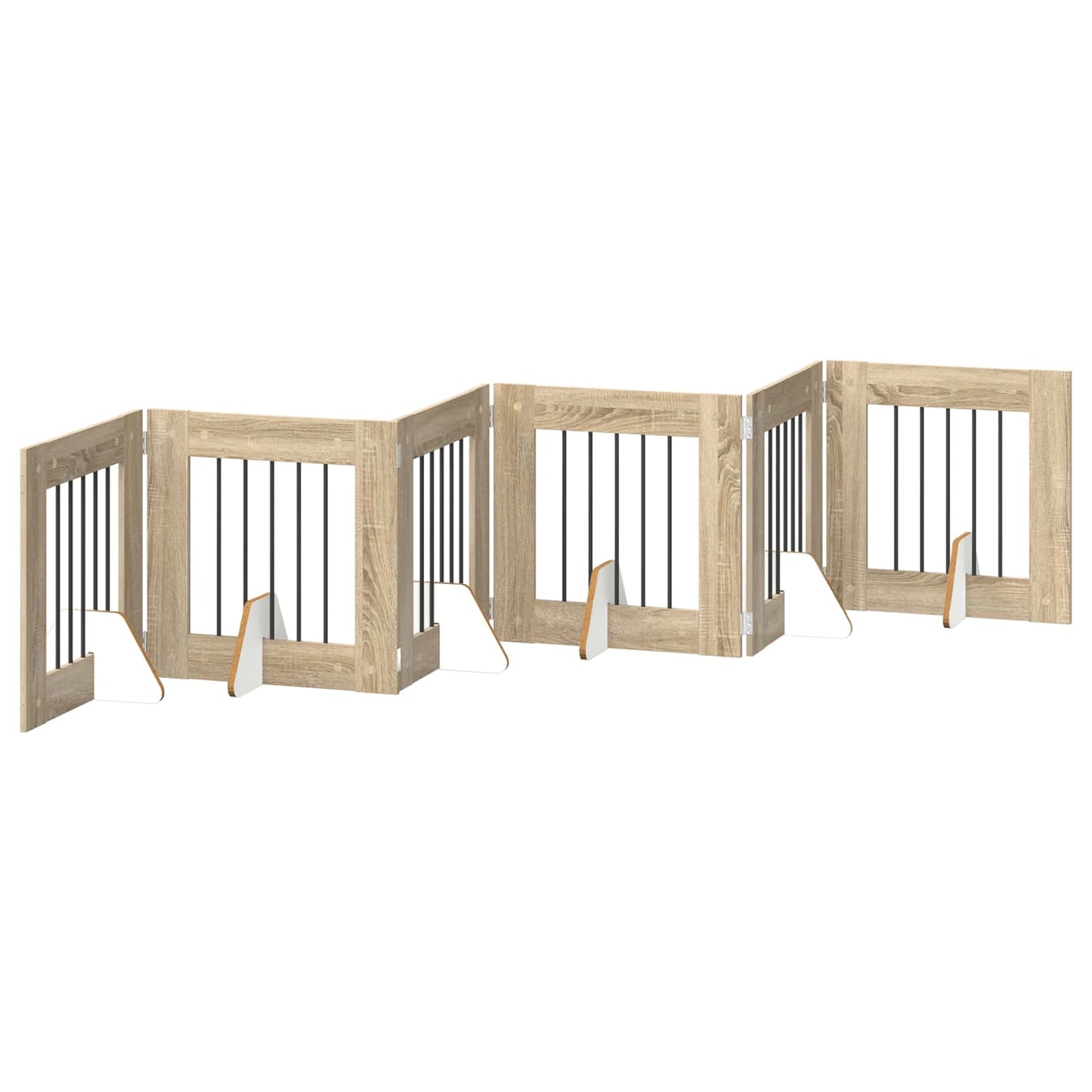 Hondenhekje met standaards 6 pcs Sonoma Eiken 60 x 60 cm