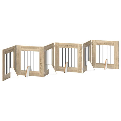 Hondenhekje met standaards 6 pcs Sonoma Eiken 60 x 60 cm