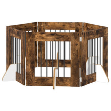 Hondenhekje met standaards 6 pcs Gerookt eiken 60 x 60 cm