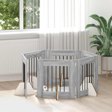 Hondenhekje met standaards 6 pcs Grijs sonoma 60 x 60 cm