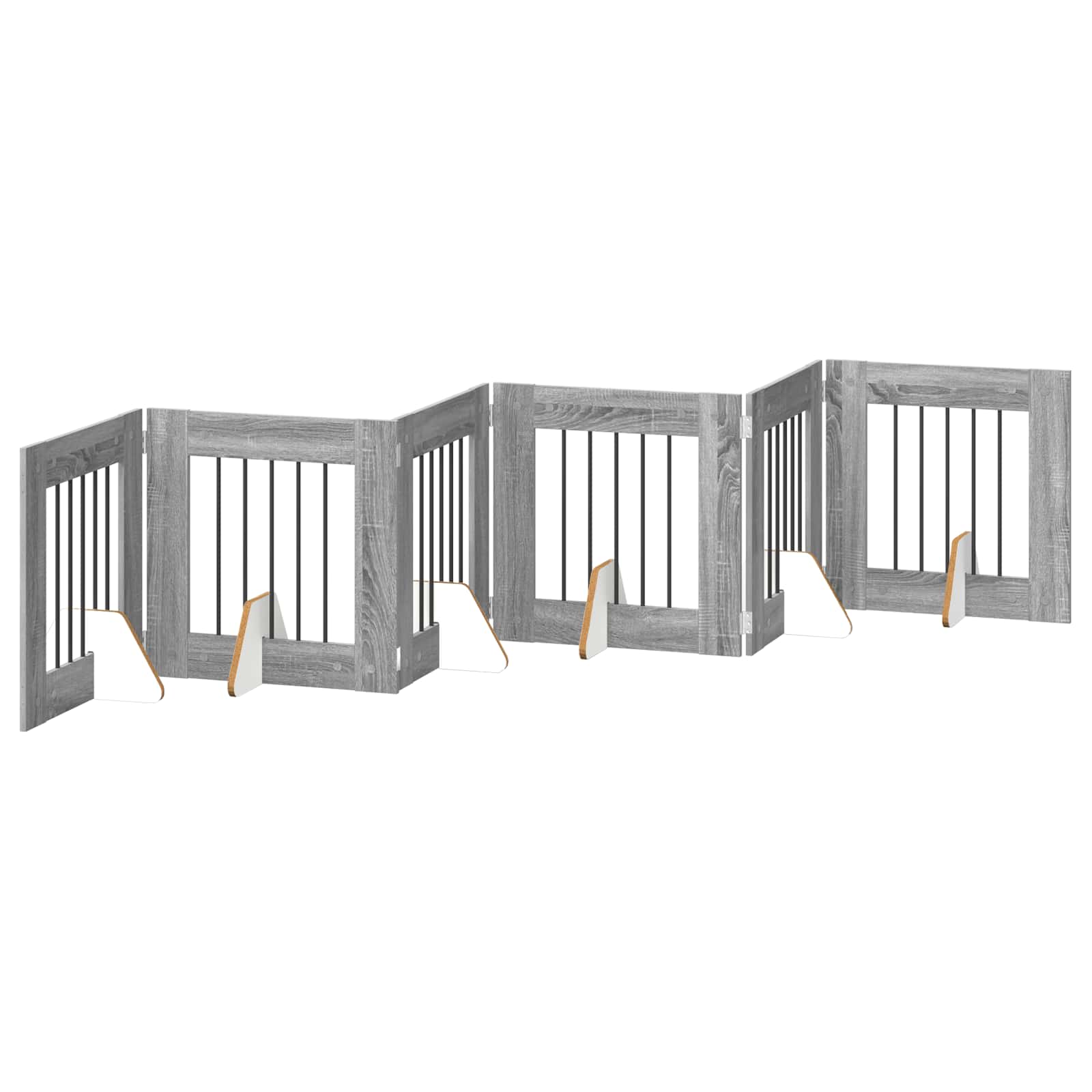 Hondenhekje met standaards 6 pcs Grijs sonoma 60 x 60 cm