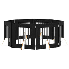 Hondenhekje met standaards 8 pcs Zwart eiken 60 x 60 cm
