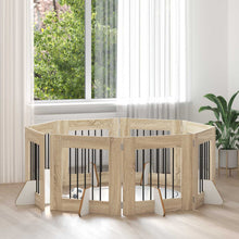 Hondenhekje met standaards 8 pcs Sonoma Eiken 60 x 60 cm