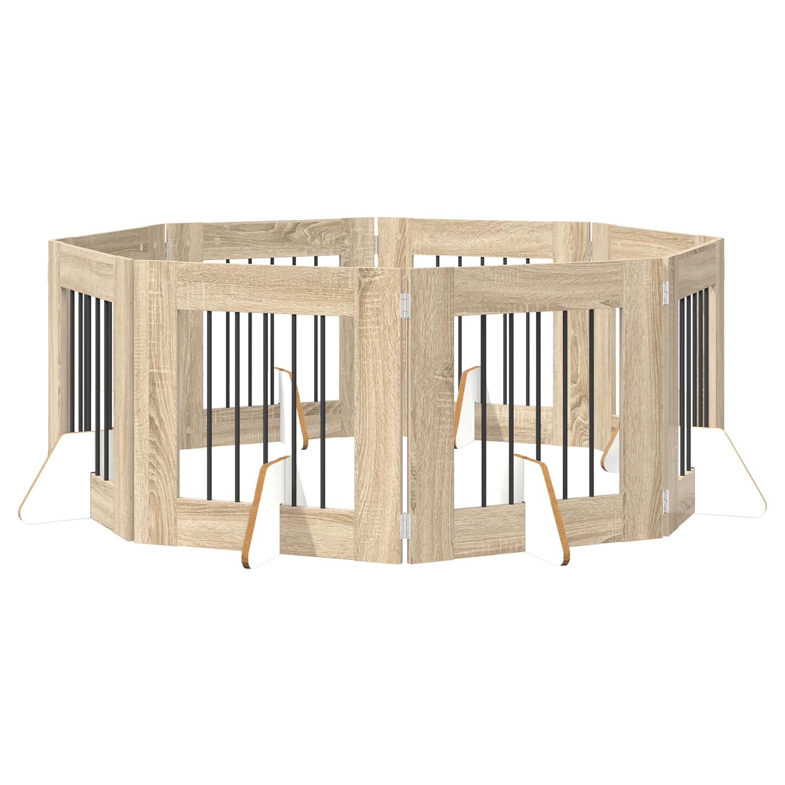 Hondenhekje met standaards 8 pcs Sonoma Eiken 60 x 60 cm