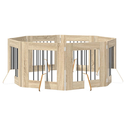 Hondenhekje met standaards 8 pcs Sonoma Eiken 60 x 60 cm
