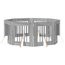 Hondenhekje met standaards 8 pcs Grijs sonoma 60 x 60 cm