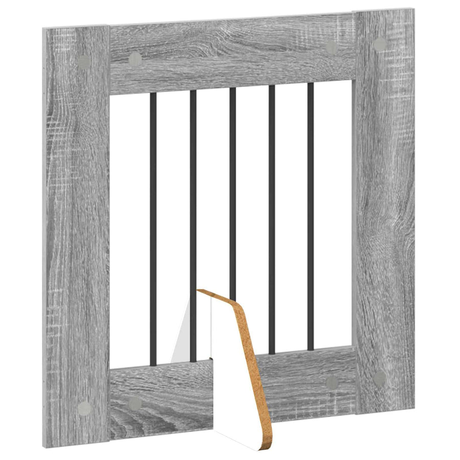 Hondenhekje met standaards 8 pcs Grijs sonoma 60 x 60 cm