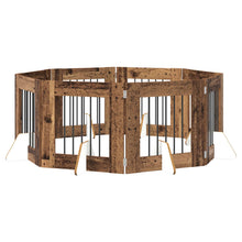 Hondenhekje met standaards 8 pcs Oud hout 60 x 60 cm