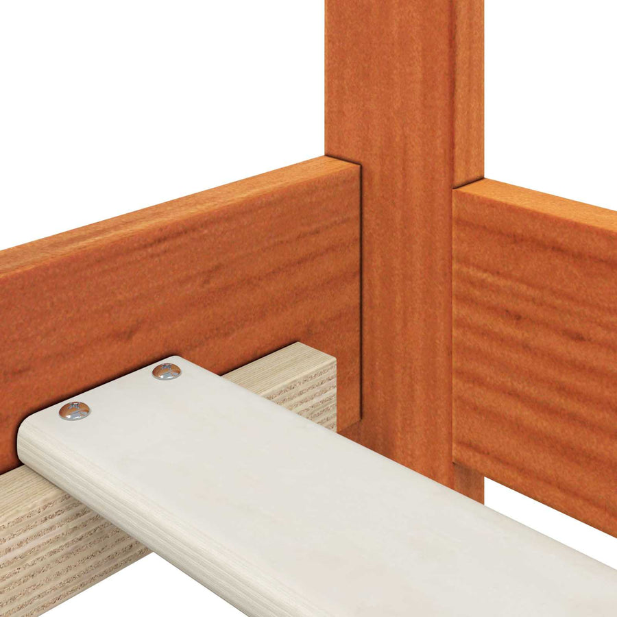 Bedframe met hoofdeinde Wasbruin 80 x 200 cm Massief grenenhout