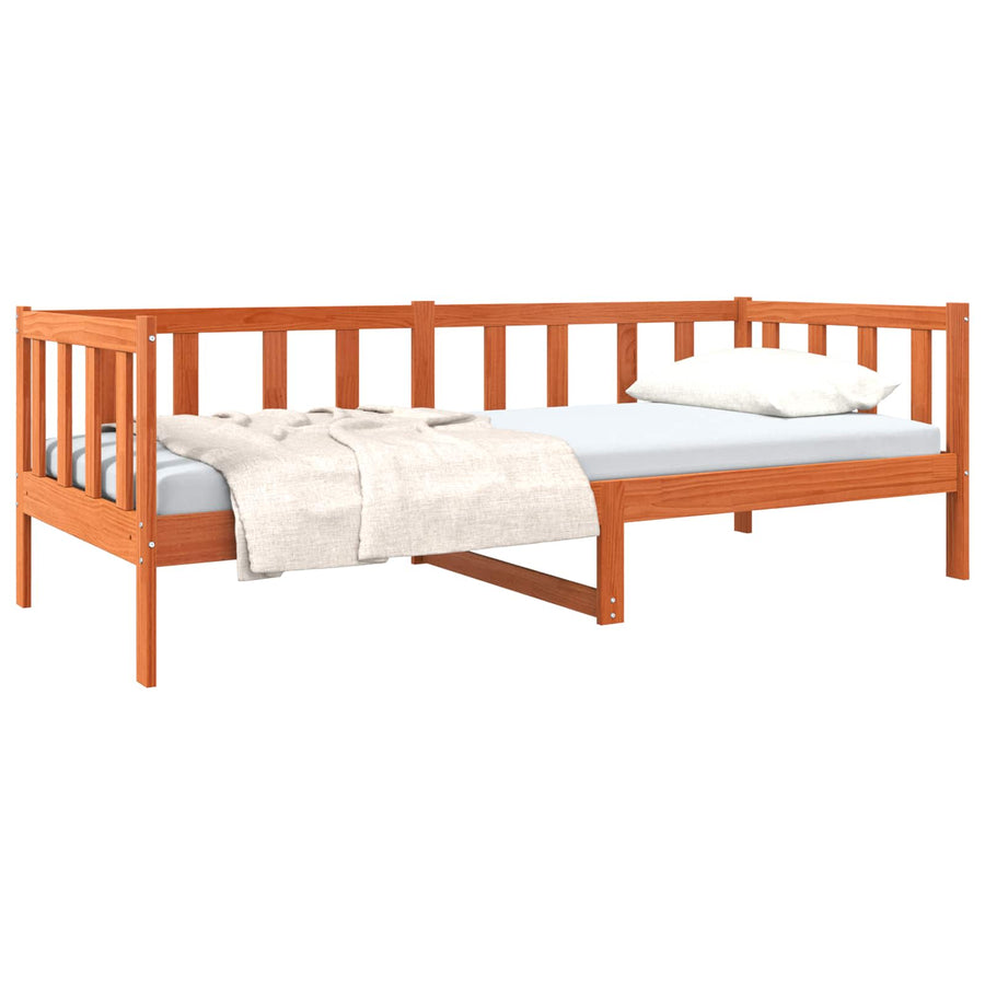 Bedframe met hoofdeinde Wasbruin 80 x 200 cm Massief grenenhout