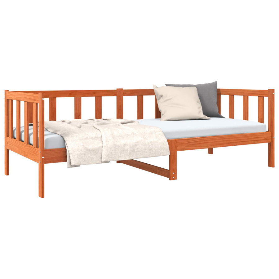Bedframe met hoofdeinde Wasbruin 80 x 200 cm Massief grenenhout